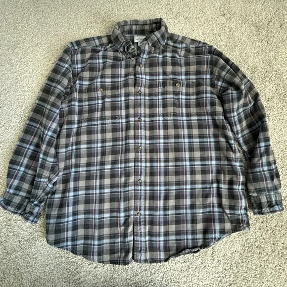 Carhartt Plaided Men's Long Sleeve Shirt 2XL Double Chest Pocket - Picture 1 of 7